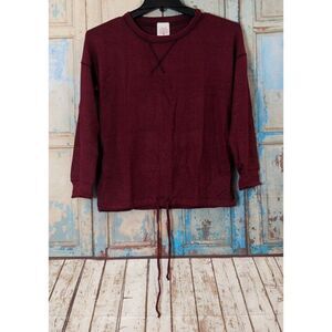 Freeloader Womens Size XS Maroon Long Sleeve Crew Neck Pullover Tunic T Shirt
